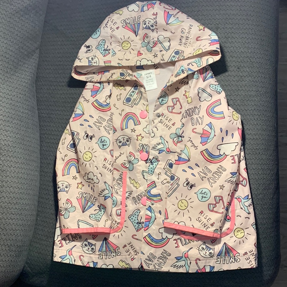 Carter’s light pink size 4t rain coat.